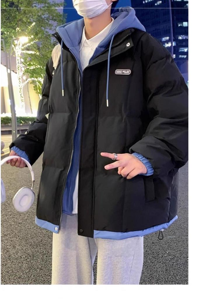 Men's 2025 New Style Winter Cotton Jacket: Thickened Two-Piece Look, Warm Padded Coat