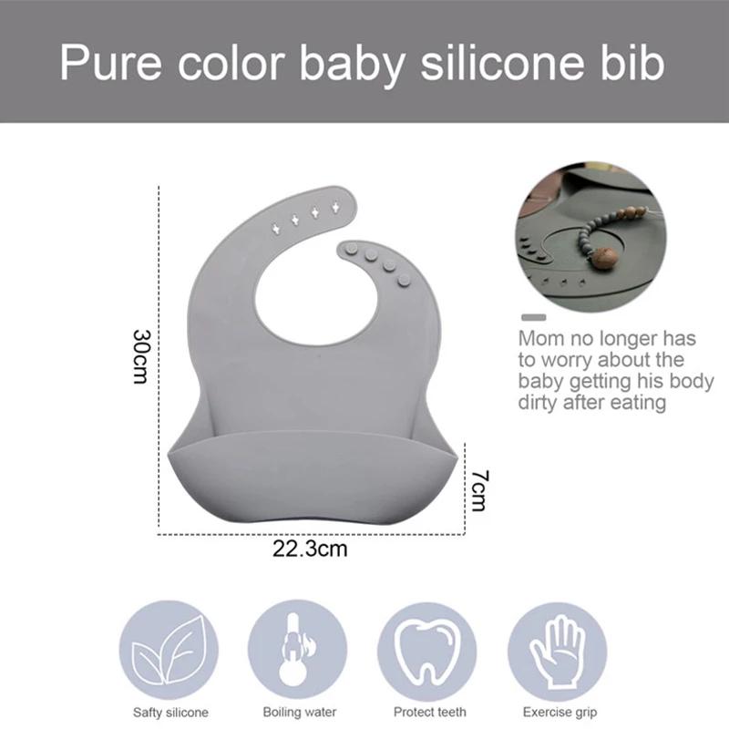 7PCS/Set Baby Silicone Sucker Bowl Plate Cup Bibs Spoon Fork Sets Children Non-slip Tableware Baby Feeding Dishes BPA Free