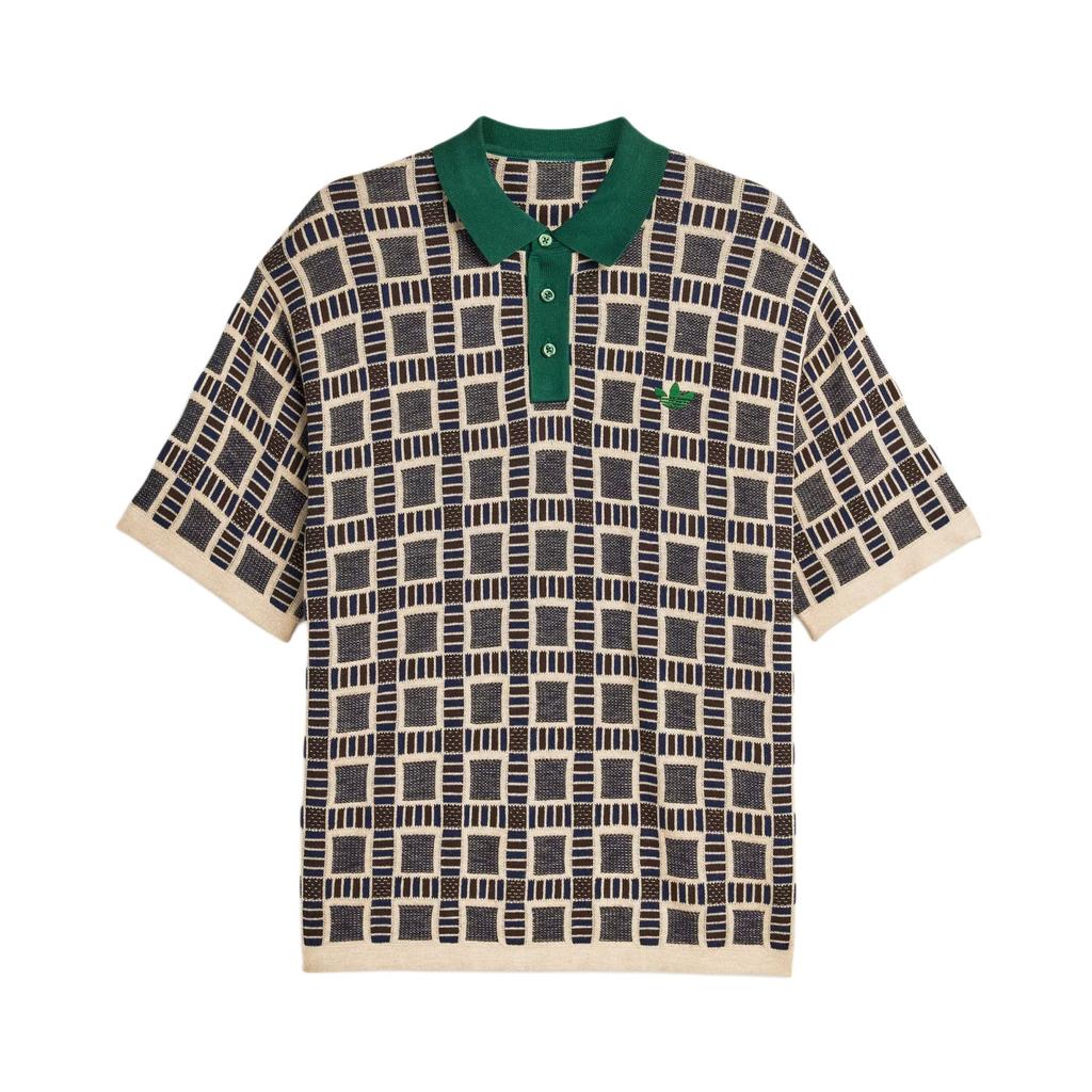 Adidas Originals X Brain Dead Collaboration Trefoil SS25 Sports Fashion Comfortable Short Sleeve Polo Shirt Unisex Polo Shirts Dust-Sand JN7151