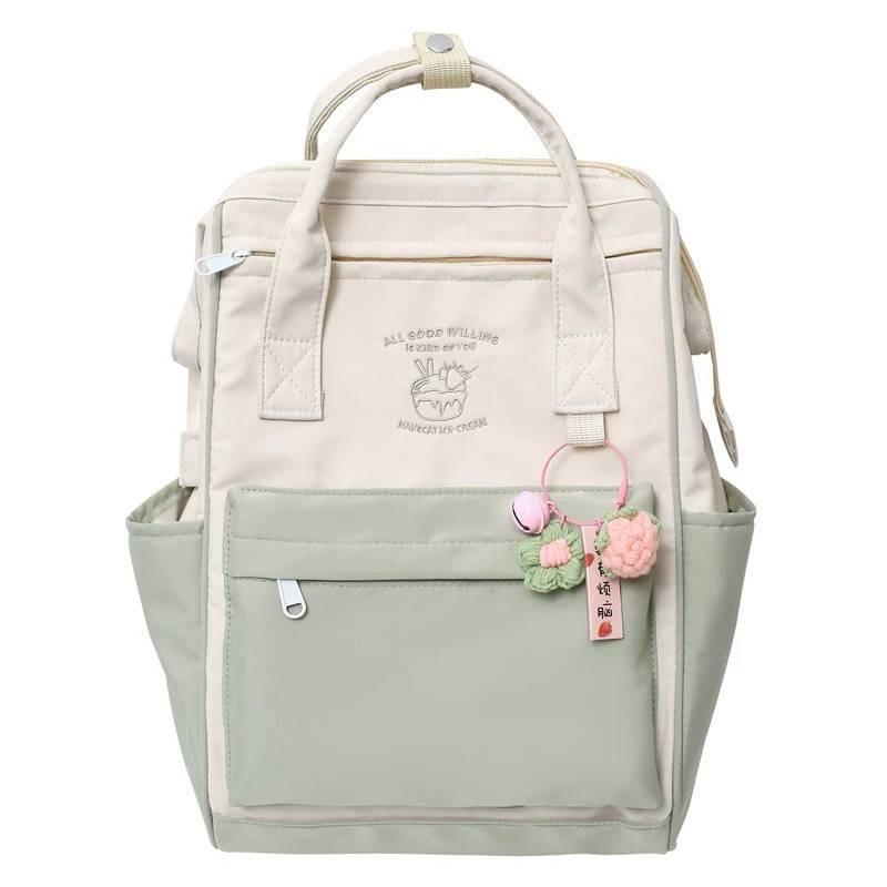 Capacity Backpack Large With Pendant Girl Students Splash Proof Schoolbag Water