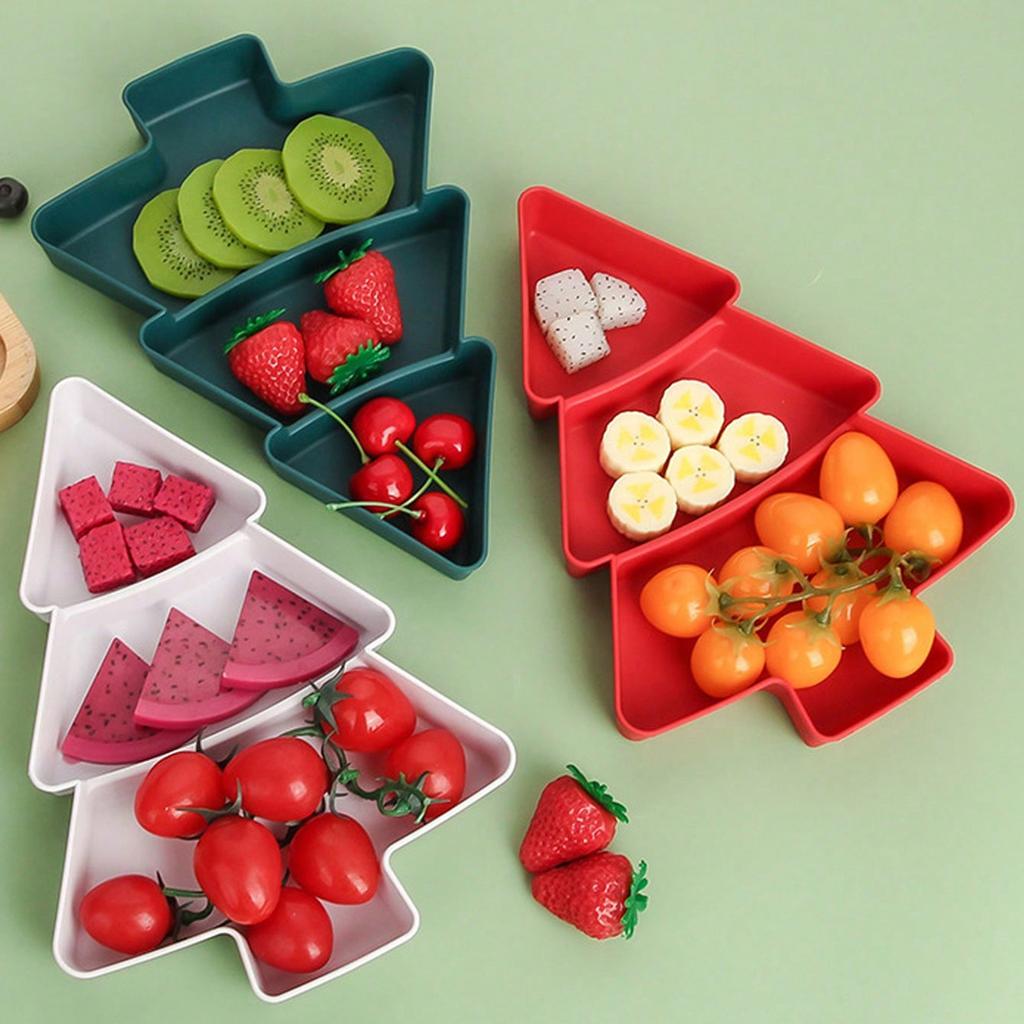 Christmas Tree Snack Tray Serving Tray Holiday Snack Plate for Fruits Desserts Party Kitchen Supplies Tableware Xmas Decor