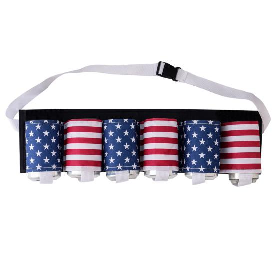 Yousheng 4th of July Patriotic Beverage Beer Belt Unisex Sodar Can Holster Beer Drink Bottle Belt Holder for Memorial Day Independence Day Holiday