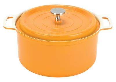 Pearl Metal Pot for Waterless Yellow Ceramic-coated IH-compatible Two-handled Cooking, 20cm, HB-5725