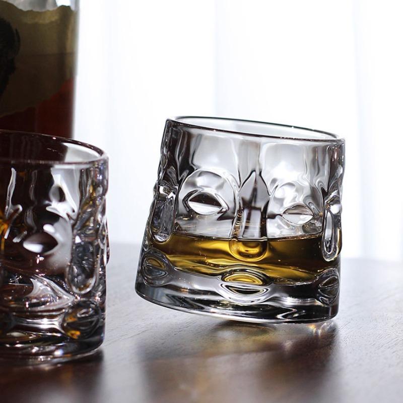 Whiskey Glass Cup for The Home Bar Beer Water and Party Cocktails Wine Brandy Cup Glassware for Cocktail Scotch Human Face Shape