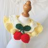Cute Hand-knitted Knitted Cat Collar Cherry Crochet Pet Scarf Decorative Collar Pet Photography