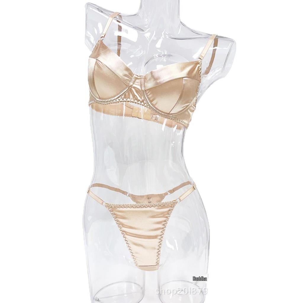 Popular Russia Satin Lingerie: Slim-Fit Anti-Sag Bra Set for Enhanced Shape