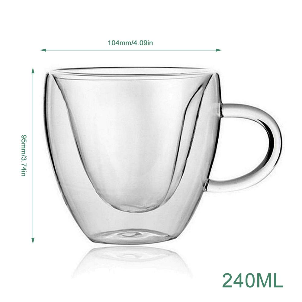 Heart Love Shaped Double Wall Glass Coffee Mug Heat-resistant High Borosilicate Glass Cup Milk Mugs Drinkware Cup For Lover Gift
