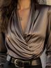 High-End V-Neck Shirt Dress with Belt Accent and Elegant Style