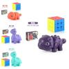 Educational And Entertaining Children's 2 In 1 Dinosaur Puzzle Cube Set For Brain Development