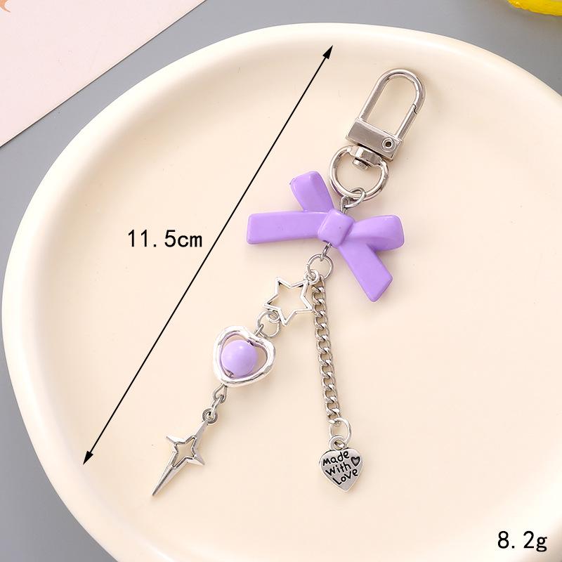 Handmade Colorful Bow Pendant Phone Case Keychain Lanyard Charm