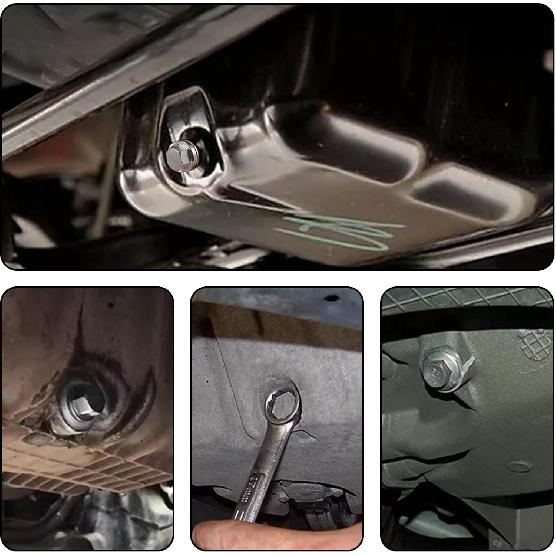 Oil Drain Plug, Magnetic M14X1.5 Oil Pan Drain Nut Bolt With 5PCS Copper Crush Washer Gasket, Stainless Steel Engine Sump Pan Anti Leakage