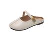 Retro flat-bottomed silver bag head half-drag women's outer wear 2025 summer new half-tray single shoes one pedal lazy sandals