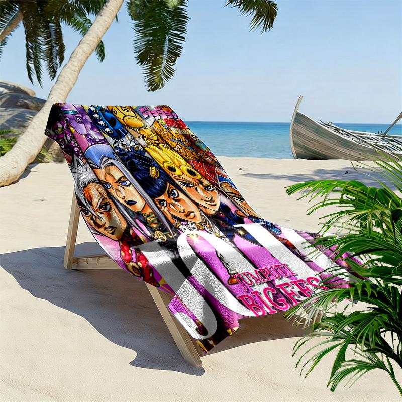 JoJo's Bizarre Adventure: Epic Characters Beach Towel Outdoor Camping Beach Towel for Vacation Photos Quick-drying Swim Towel Absorbent Bath Towel