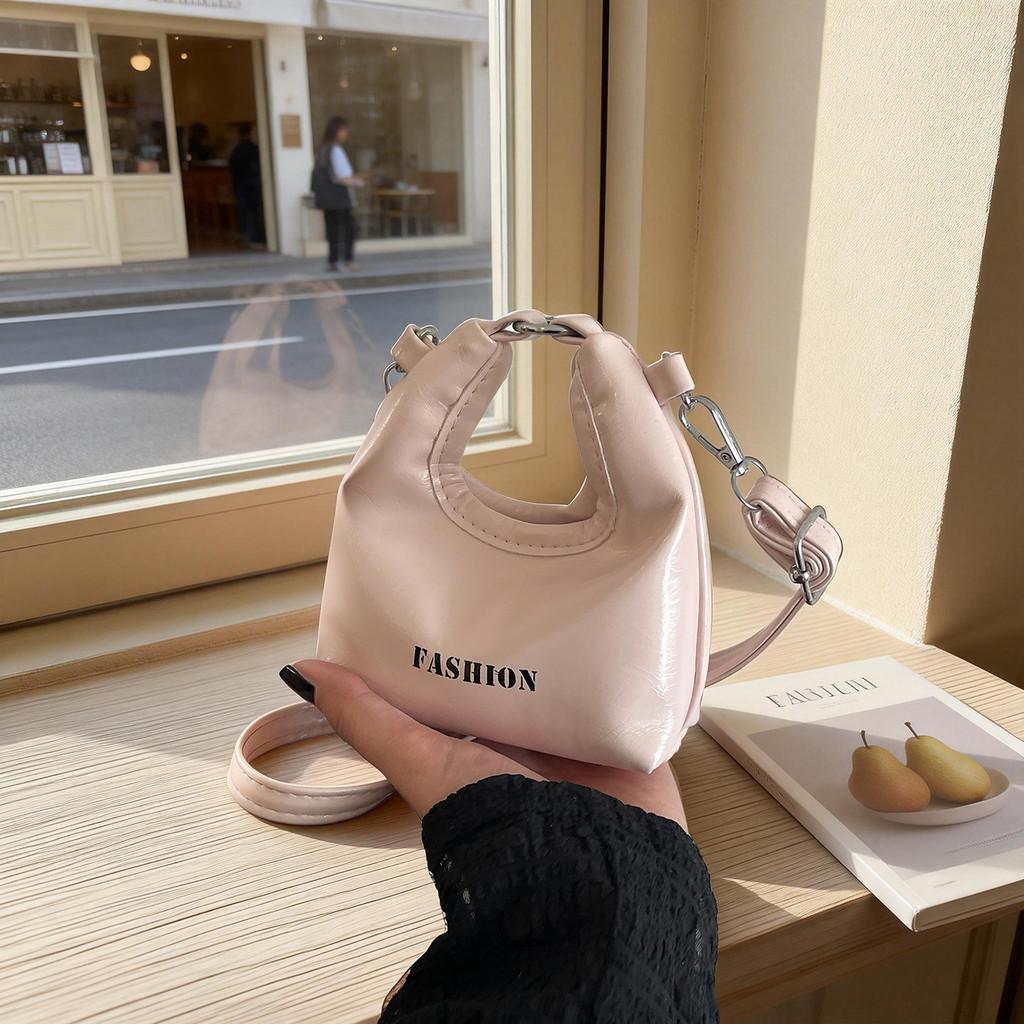 Trendy Mini Shoulder Bag Pu Soft Water Jiao Shape With Magnetic Snap For Daily Fashion