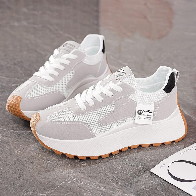 Women's Shoes New Breathable Hollow Mesh All-matching Platform Sole Sneakers Casual Dad