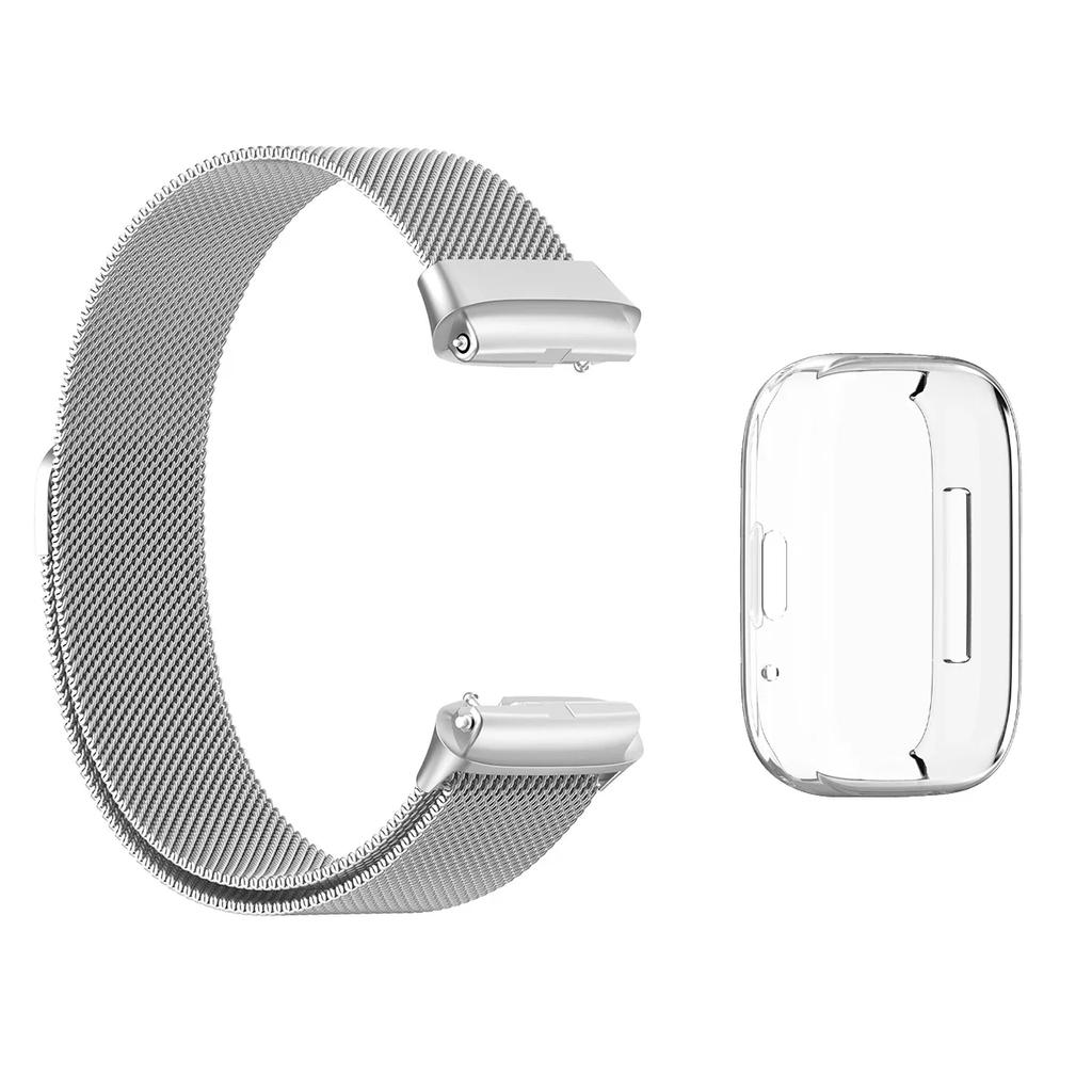 Strap For Xiaomi Redmi Watch 3 Active/3 Lite With TPU Soft Case Screen Protector Replacement Metal Milanese Magnetic Watchband