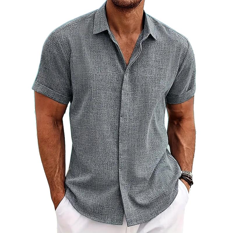 

Свободная повседневная хлопково-льняная рубашка мужская с коротким рукавом, летняя новинка большого размера, пляжный топ с лацканами, кардиган с принтом тай-дай S