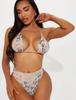 Women's Swimsuit Long Sleeve Tie Dye Three Piece Sexy Halter Neck Bikini Split Suit Beach Wear