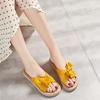 New Summer One-line Women's Slippers, Solid-color Fashionable Indoor and Outdoor Bow Slippers