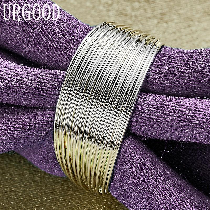 925 Sterling Silver Multi Thread Nastavitelný prsten s přívěskem Dárek na párty šperky
