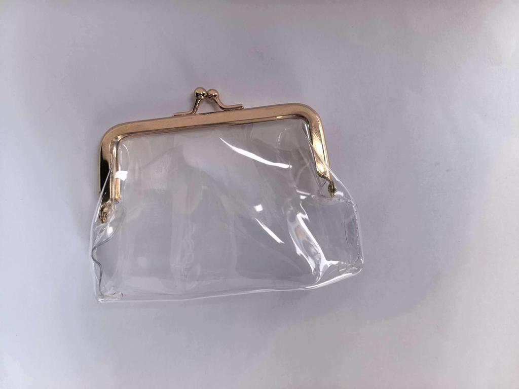 Myntpung med korthållare och nyckelring i klar PVC, 4 tum