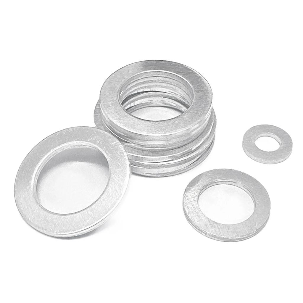 185pcs Aluminum Flat Washer Assortment Kit Aluminum Flat Washers M5 M6 M8 M10 M12 M14 M16 Washer Flat Ring Gasket Rings