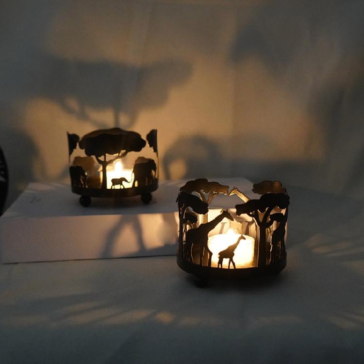Unique Metal Candle Holder, Creative Forest Theme Ornaments for Living Room