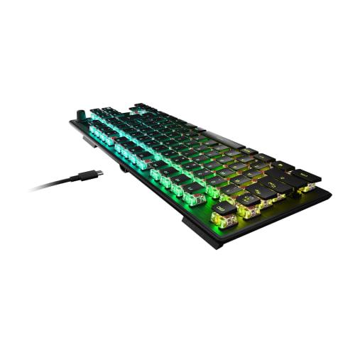 ROCCAT Mechanical Gaming Keyboard USB Computer Compatible Vulcan TKL Pro JP Japanese Layout Wired Black/Black Optical Linear Tenkeyless RGB Volume Dia