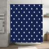 Starry Blue Shower Curtain White Stars Pattern Waterproof Fabric Decorative Bath Liner For Bathroom Size Customizable