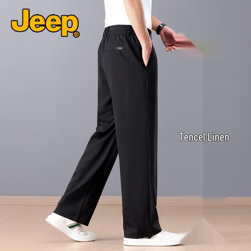 

JEEP Men s Tencel Linen Wide-Leg Business Casual Pants 6XL