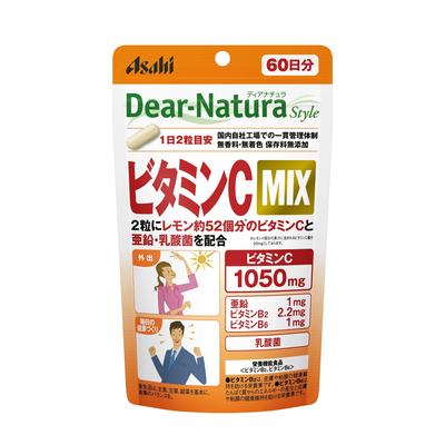 Dear-Natura Style C Vitamini KARIŞIMI 120 Tablet (60 Gün) Asahi Takviye, Japonya'da Üretilmiştir, Günde 2 Tablet, Poşet