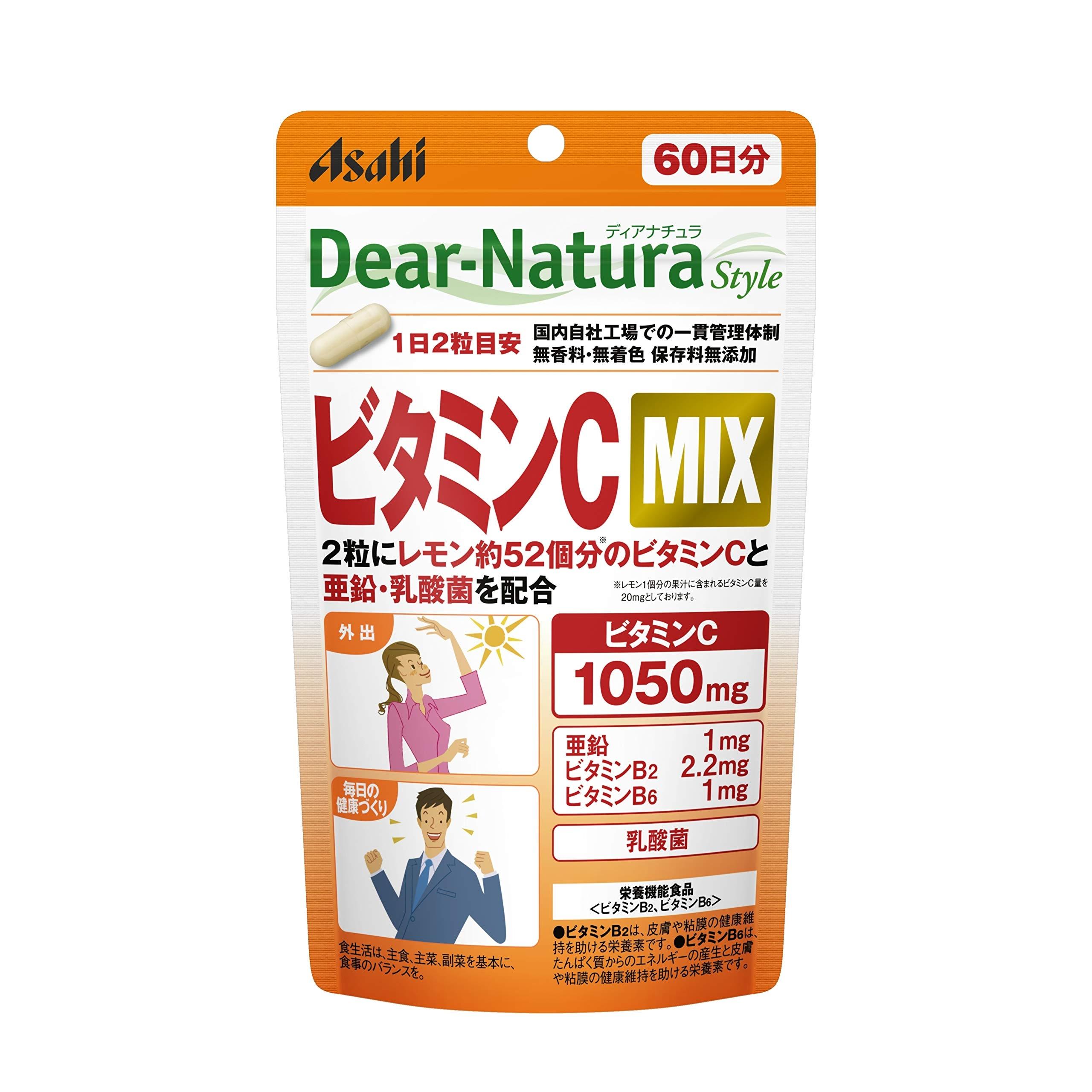 

Dear-Natura Style Витамин C MIX 120 таблеток (60 дней) Пищевая добавка Asahi, Сделано в Японии, 2 таблетки в день, Пакетик