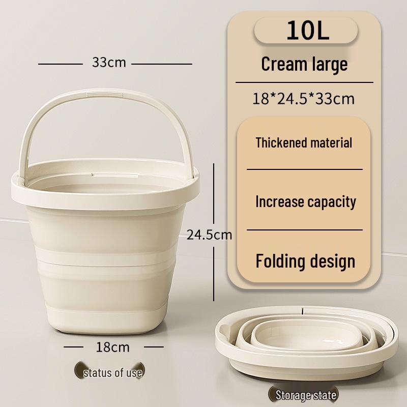 Portable Folding Multi-Purpose Bucket: Outdoor, Car, Fishing, Foot Bath & Laundry - Thickened, Large Capacity