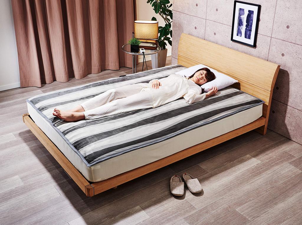 Sugiyama Premium Boa Electric Blanket with Throw 190 x 140 Wide Made in Art Stripe (Combined Blanket), cm, Size, Japan, SSW20KW10(AS),
