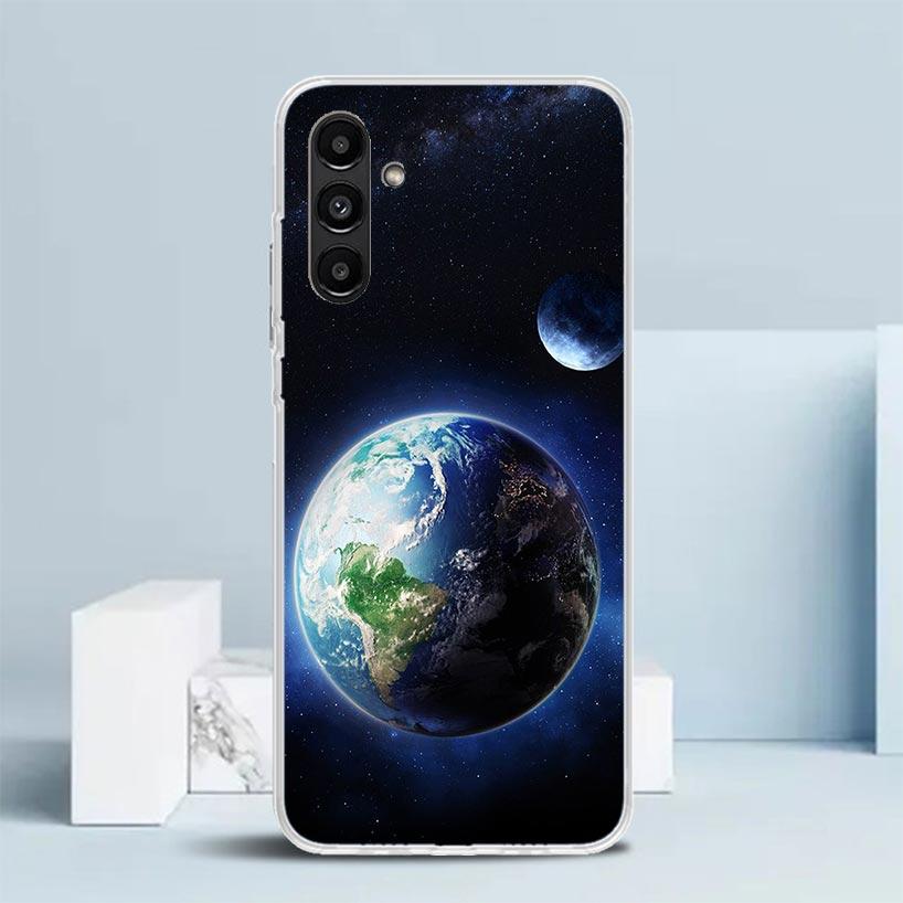 Earth Stars Space Phone Case For Samsung Galaxy A17 A37 A57 A16 A15 A14 A13 A56 A55 A54 A53 A36 A35 A34 A33 A26 A25 A24 A23 Gala