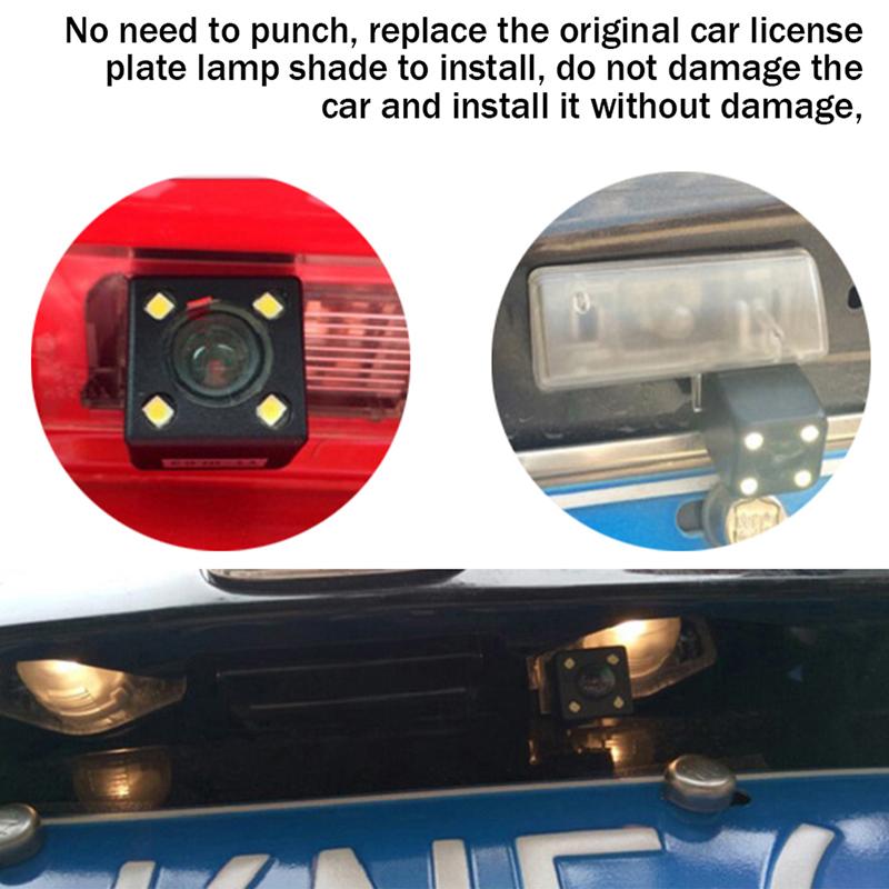 1 Set Universal Vehicle Reverse Cam Back Up Holder Car Rear View Camera Bracket Plate Lights Mount For K3 K3S