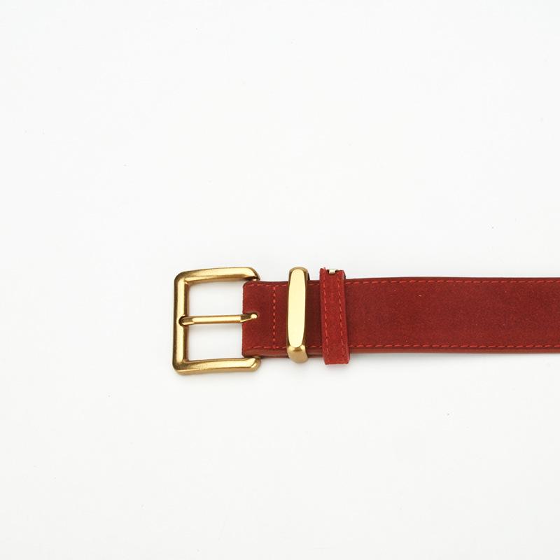 Women's Fashion Simple Versatile Suede Leather Waist Belt with Jeans Decoration