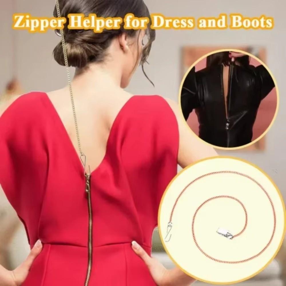 Náhradní zip Šaty Zip Tahák Pomocník s hákem Jemný řetízek na knoflík Nástroj na pomoc se zipem Řetízek zipu DIY Řemeslo Zip na oděv