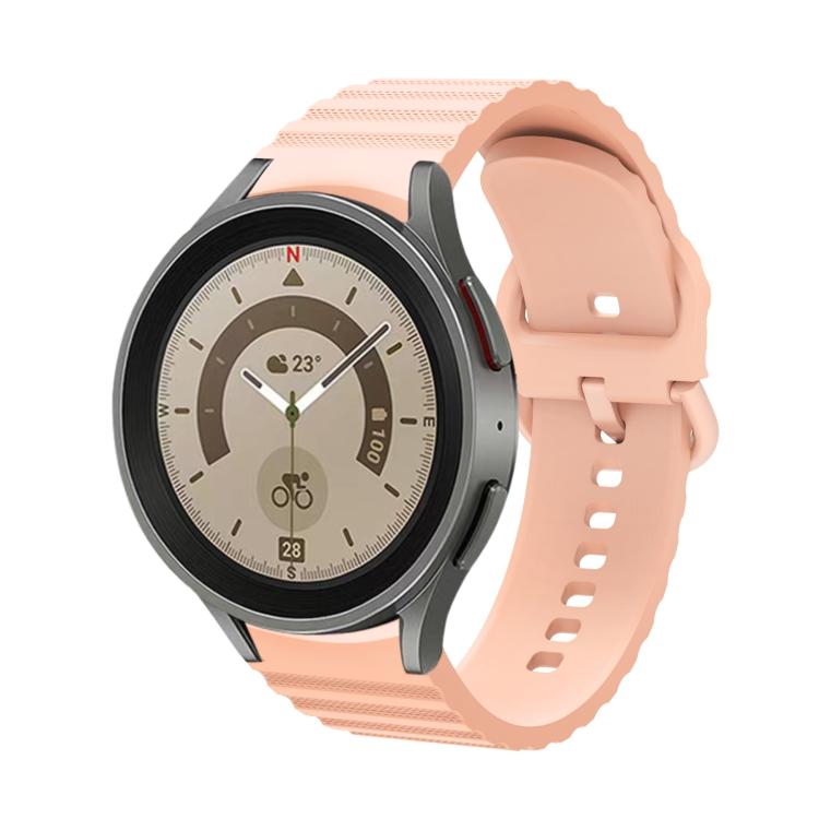 

Wave Dotted Pure Color Buckle Silicone Watch Band For Samsung Galaxy Watch 6 / 6 Classic розовый