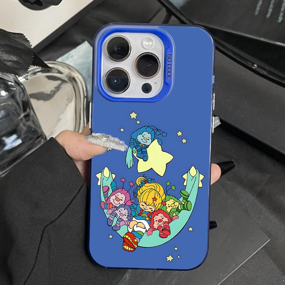 

Rainbow Cartoon B-Brite Phone Case For iPhone 16,15,14,13,12,11,Pro,Max,Plus,Mini,XS,SE Anti Fall Blue Matte Hard Bumper iPhone16promax