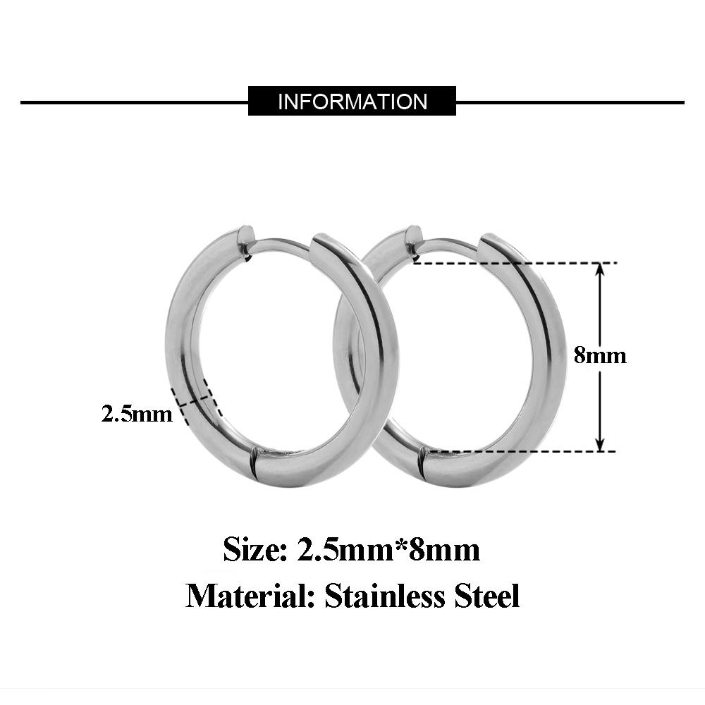 

10pcs Stainless Steel Hoop Earrings Women Earrings Men Punk Hiphop Bijoux Gifts Fashion 18K PVD Gold Color Jewelry Wholesale