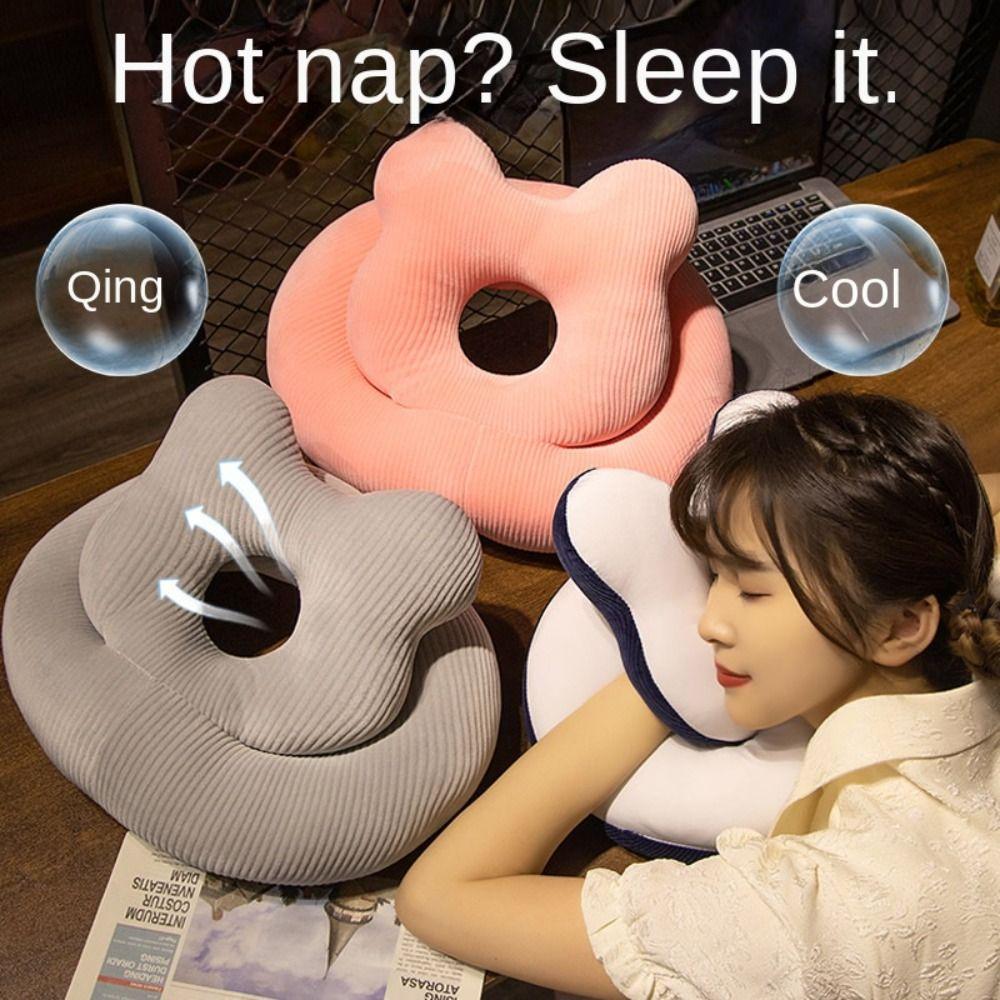 Almofada de Soneca de Escritório de Flor Dupla Face Super Macia Almofada de Soneca de Verão Homens Mulheres