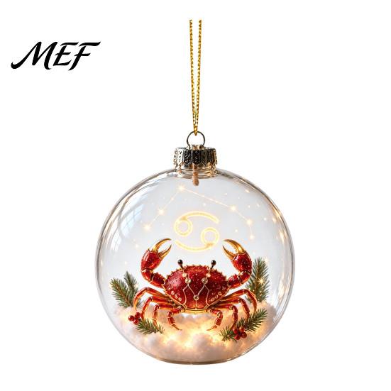 Sturdy Acrylic Holiday Ornaments Zodiac Christmas Ornament, Twelve Sign Hanging Decoration, 2D Seasonal Party Decorations Horoscope Pendant