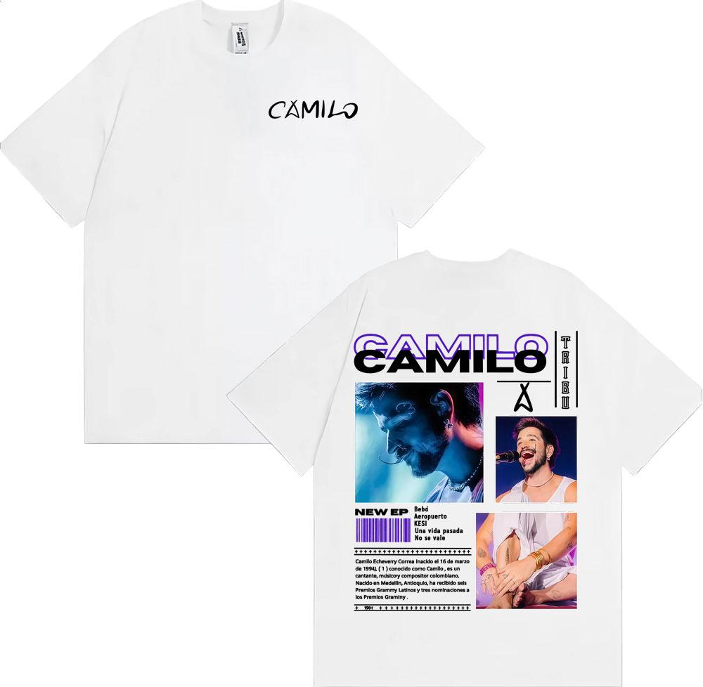 2025summer Singer Camilo Tribu Album Tour Graphic Tshirt Male Harajuku 90 S Retro Gothic Tshirt 100 Cotton Oversized Tshirt