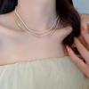 Collana a Clavicola con Nappa di Perle e Farfalla in Stile Coreano
