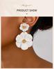 Große Blumen-Hängeohrringe für Damen Übertriebene doppelte florale Hängeohrringe Statement-Charme-Schmuck für Hochzeitsfeier