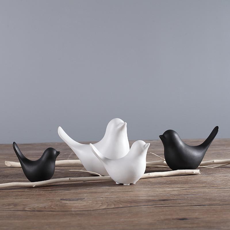 Modern Ceramic Minimalist Bird Statue Figurines Living Room And Office Ornament
