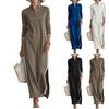 Damen Langarm-Hoodie-Kleid mit Paspelknopfleiste für Freizeit und Alltag