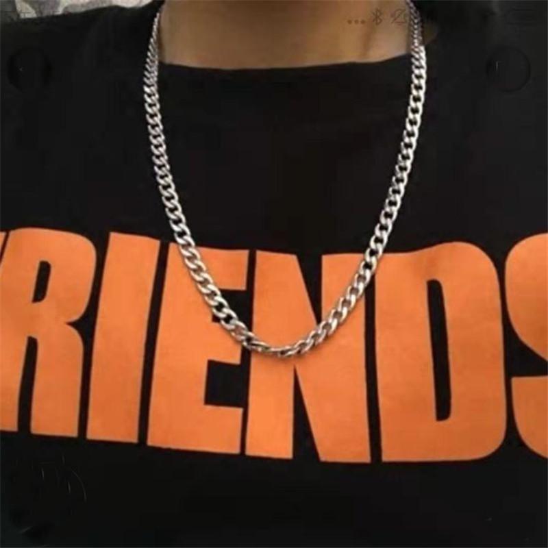 Stylish Simple Men Twist Oblate Wide Chain Necklace