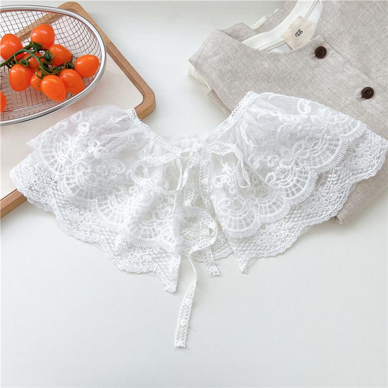 Lace Fake Collar Shoulder for Women Blouse Dress Shirt T-shirt Vest Jacket Detachable Collars Scarf Shawl Decoration Scarves